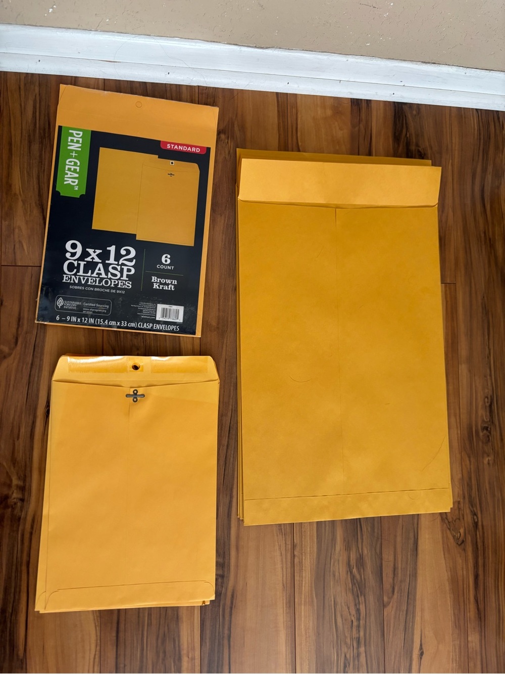 Lot of Brown Pen+ Gear brand Kraft Envelopes - 13: 9x12 and 8: 18.5x12.5